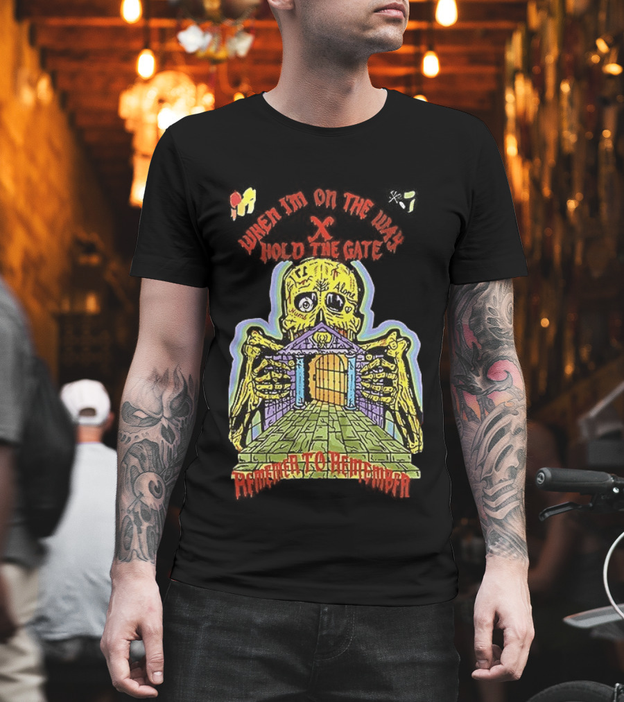 Kanye West When I'm On The Way Hold The Gate Skeleton At Doorway November To Remember T-Shirt