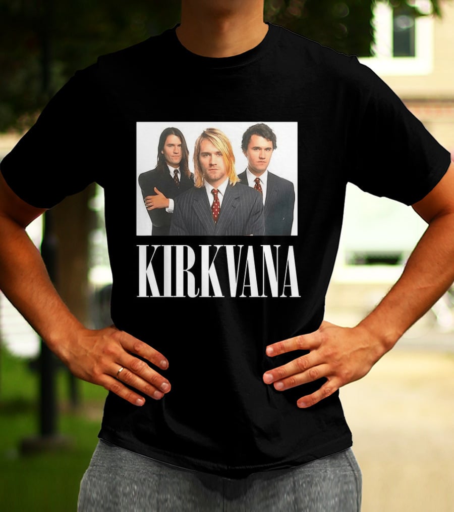 Kirkvana Charlie Kirk Nirvana Band Suits Image T-Shirt