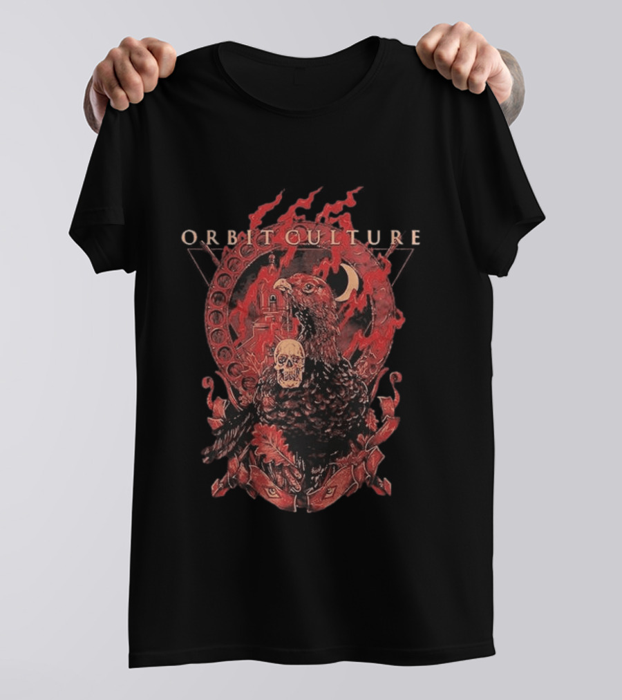 Orbit Culture Limited The Might Red Bird Chapter 1 Vintage Gothic Skull T-Shirt