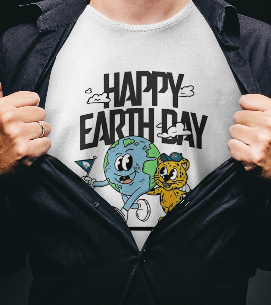 Jacksonville Jaguars Happy Earth Day Celebration With Earth And Jaguar T-Shirt