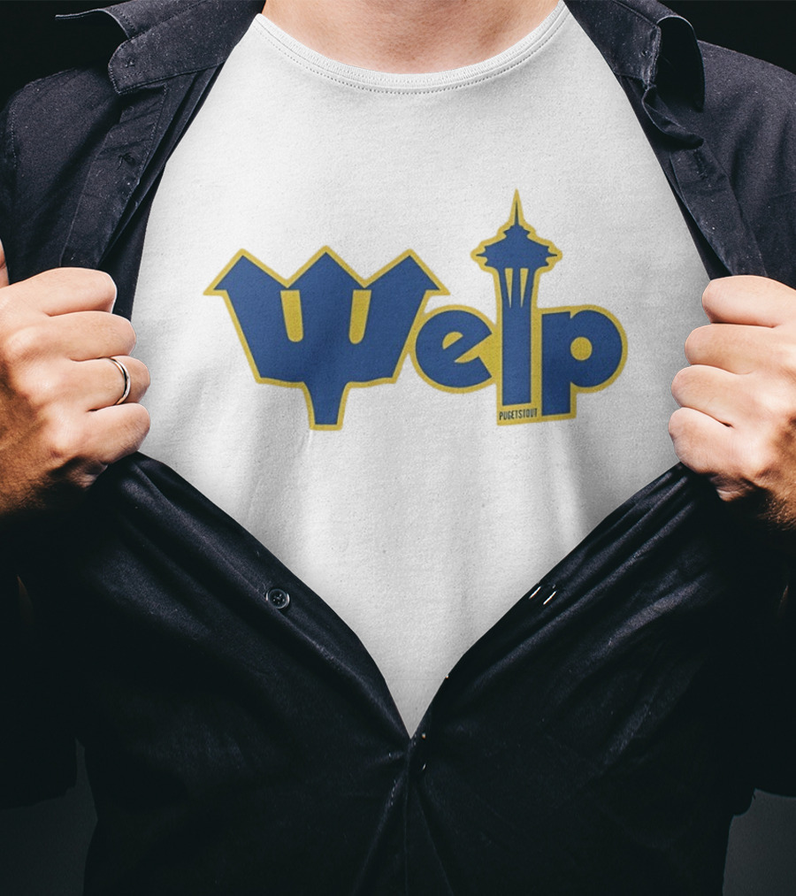 Welp Pugetstout Seattle Space Needle Iconic Mashup T-Shirt