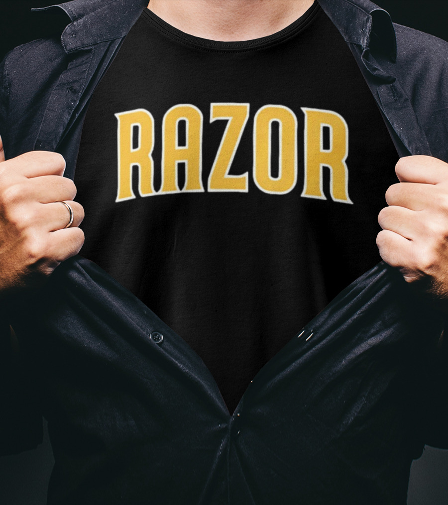 Razor Shines Montreal Expos MLB Yellow Retro Font T-Shirt