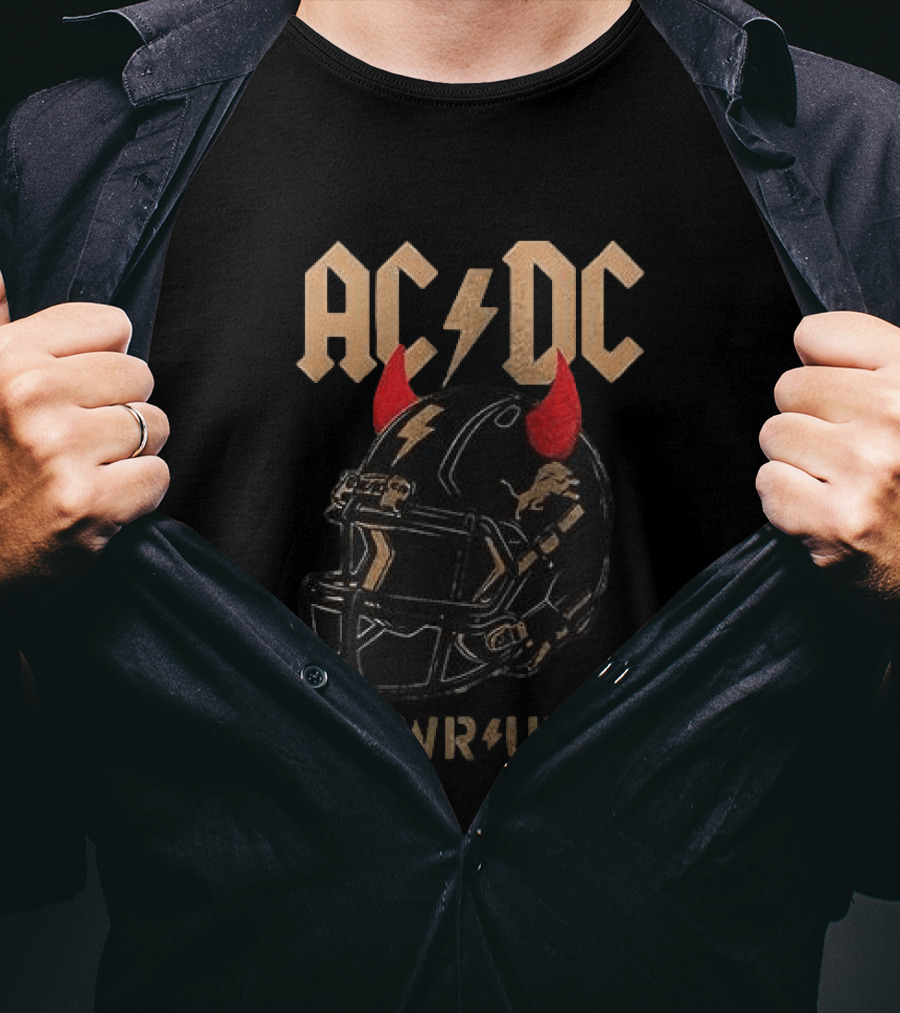 AC/DC PWR UP Detroit Lions Helmet Rock And Roll Tour T-Shirt