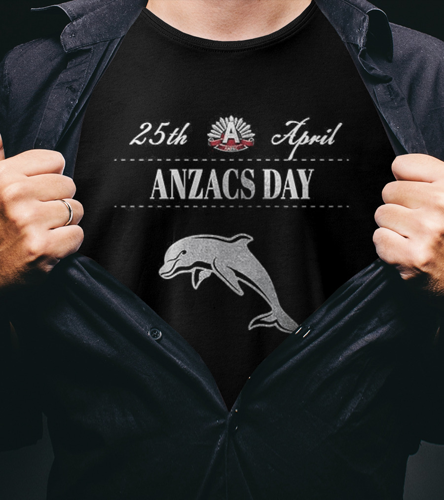 Dolphins NRL Anzacs Day Lest We Forget T-Shirt