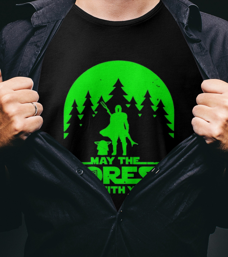 May The Forest Be With You Star Wars Trees And Characters T-Shirt