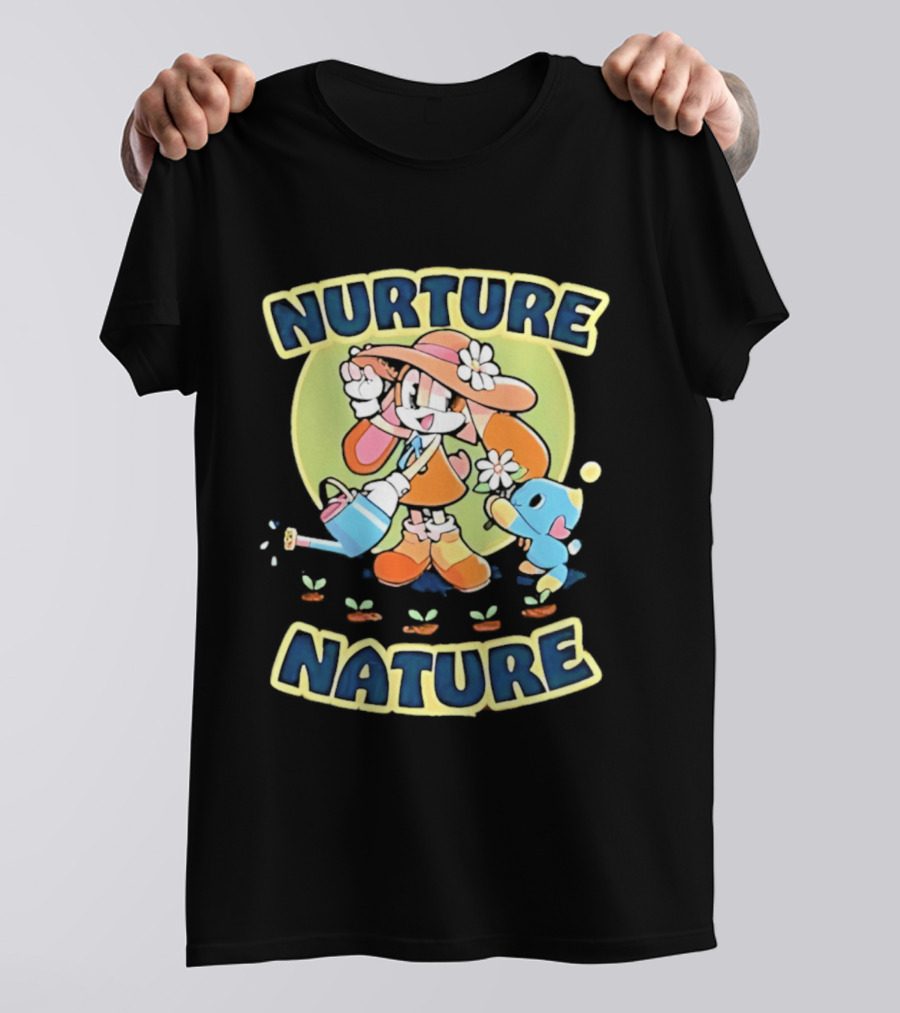 Nurture Nature Hedgehog Chao Earth Day Gardening T-Shirt