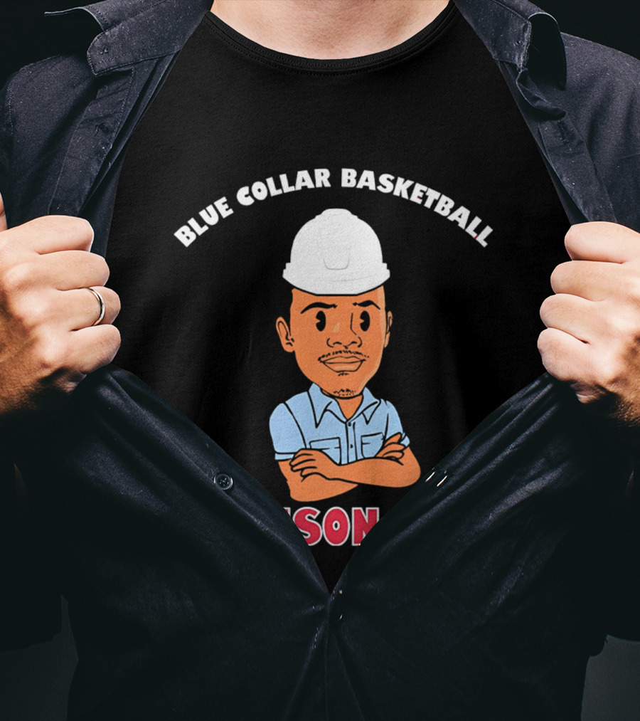 Crimson Tide Blue Collar Basketball Caricature T-Shirt