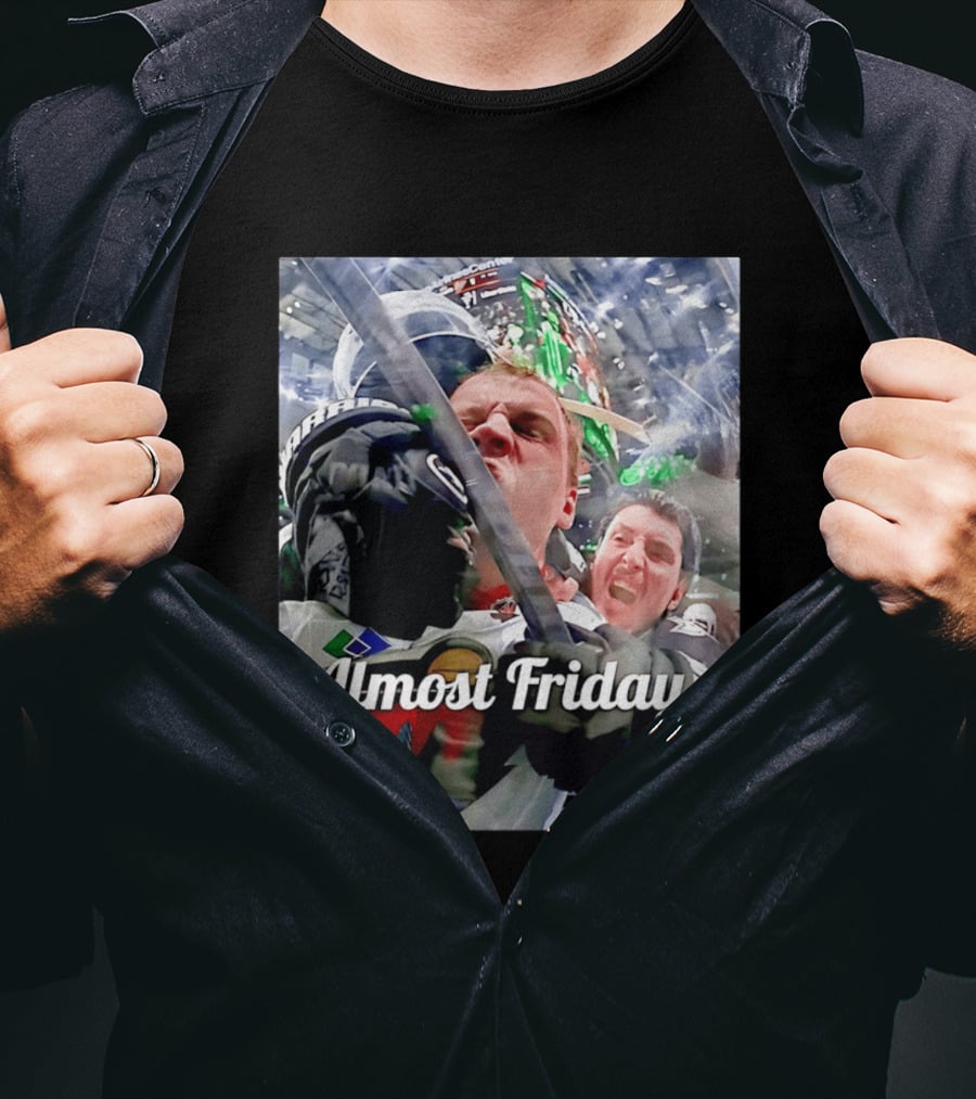 Almost Friday Hockey Hit Minnesota Wild Fan Celebration T-Shirt