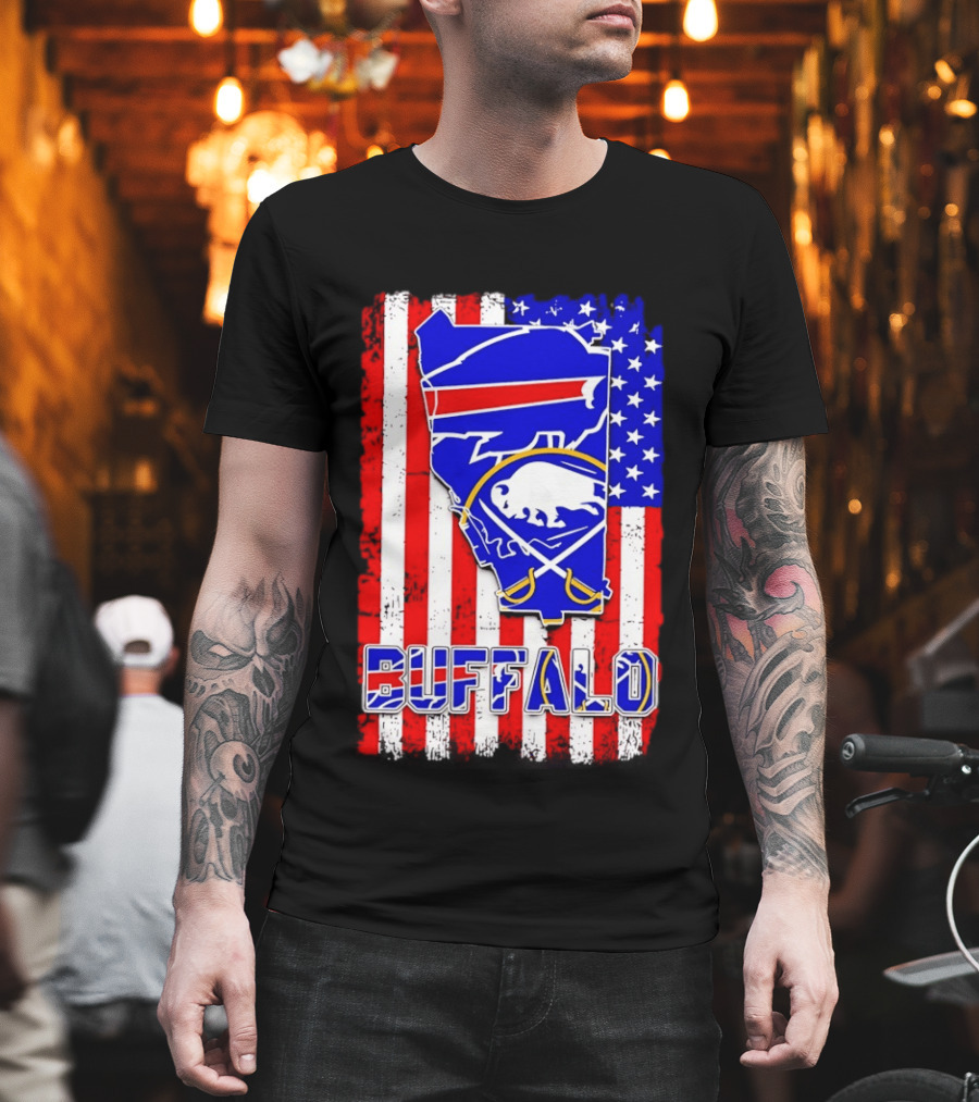 Buffalo Bills Sabres American Flag T-Shirt
