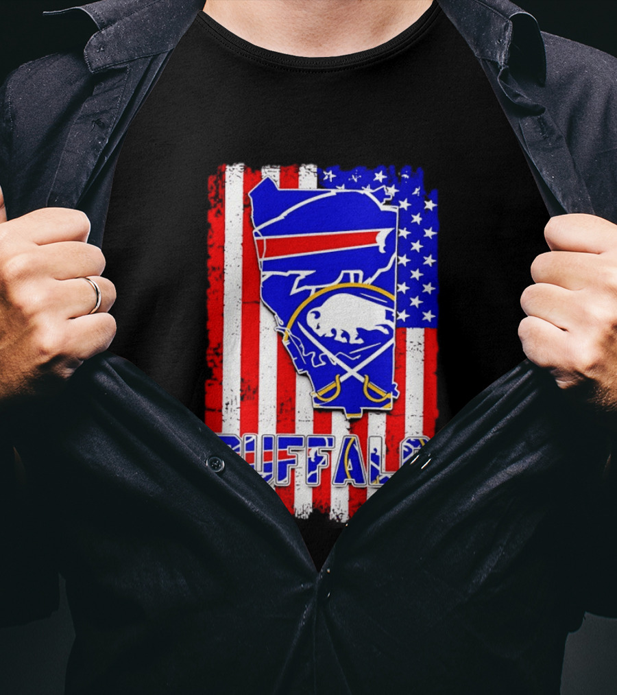Buffalo Bills Sabres American Flag T-Shirt