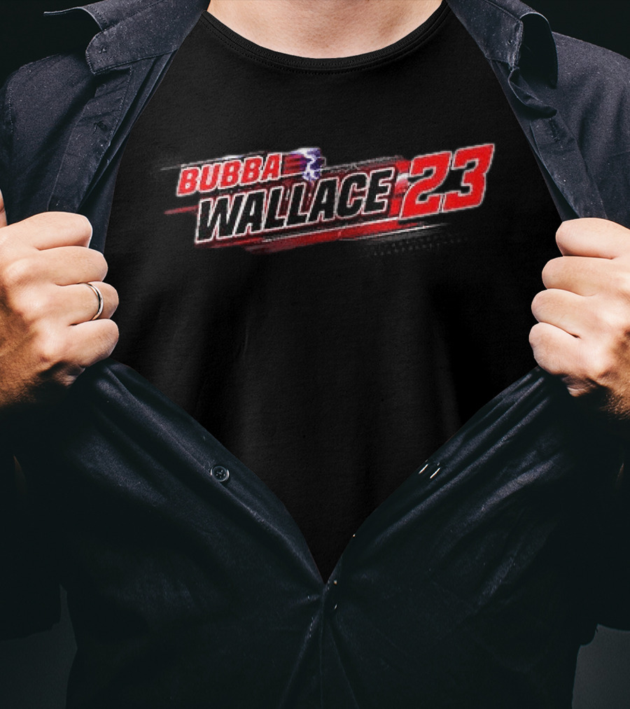 Bubba Wallace 23 Checkered Flag Sports Black T-Shirt