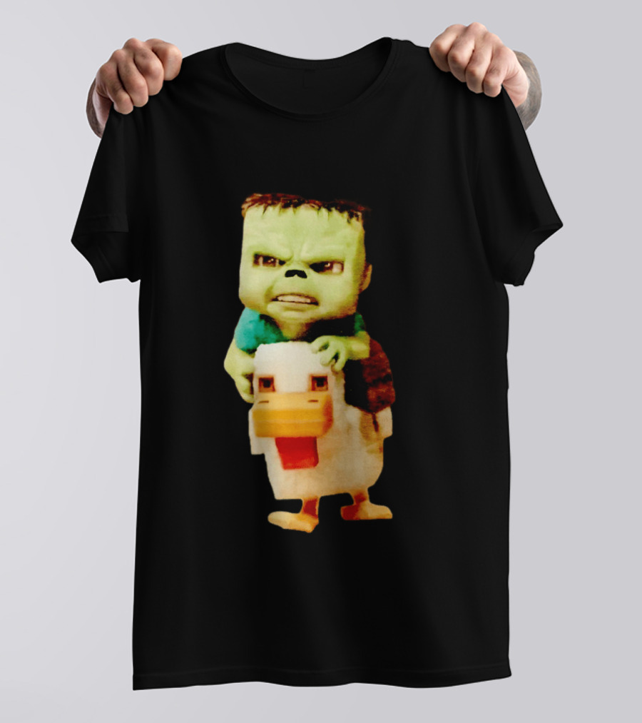 Minecraft Chicken Jockey Frankenstein Mashup T-Shirt