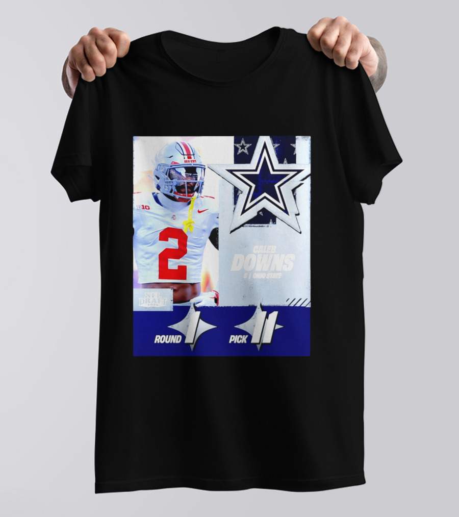 Dallas Cowboys Round 1 Pick 11 Caleb Downs Ohio State NFL Draft 2026 T-Shirt