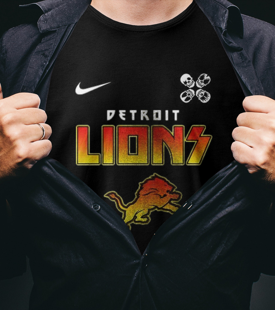 Detroit Lions Rock And Roll All Nite Abbey Road Nike T-Shirt