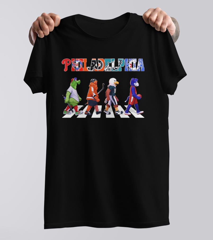 Philadelphia Phillies Flyers Eagles 76ers Mascots Sports Walk 2026 T-Shirt
