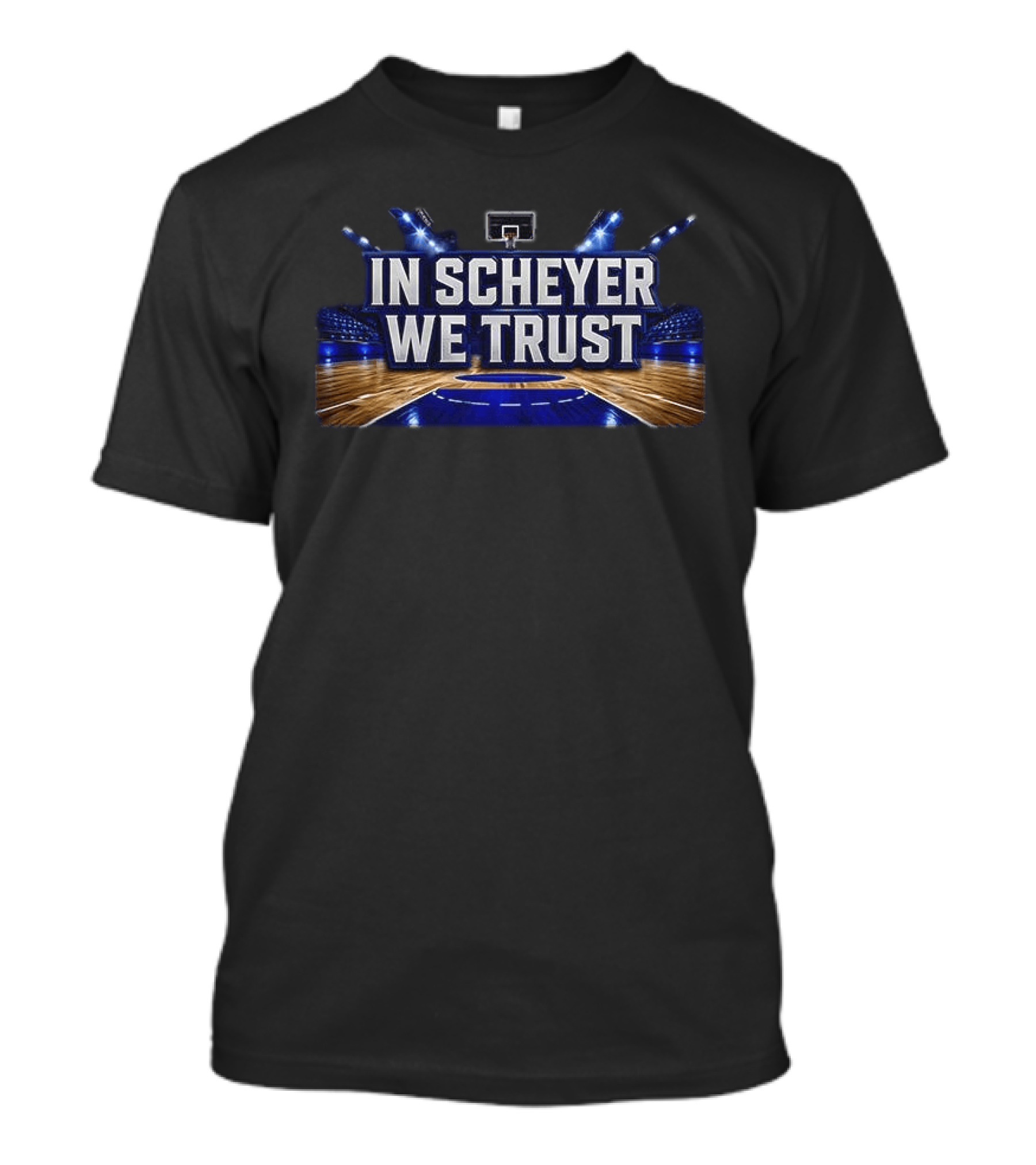 Duke Blue Devils In Scheyer We Trust Basketball Court Stadium Lights T-Shirt