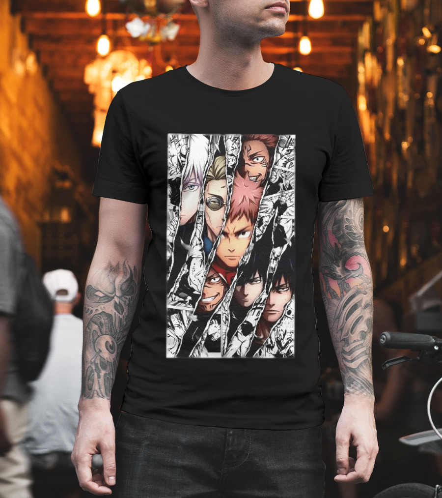 Jujutsu Kaisen Manga Characters Panel Split Burst T-Shirt