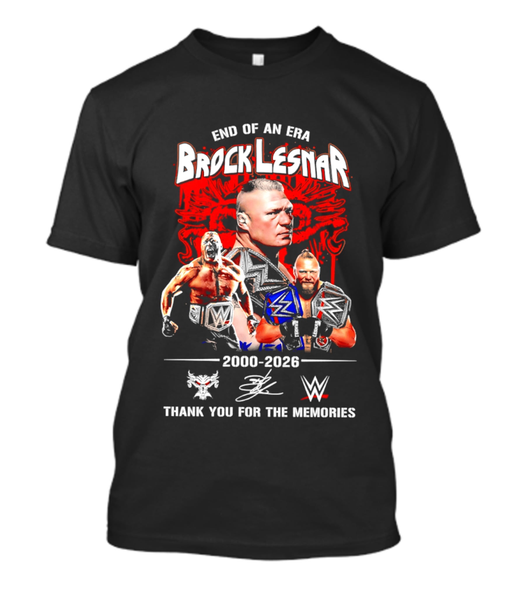 End Of An Era Brock Lesnar 2000 2026 WWE Thank You For The Memories T-Shirt