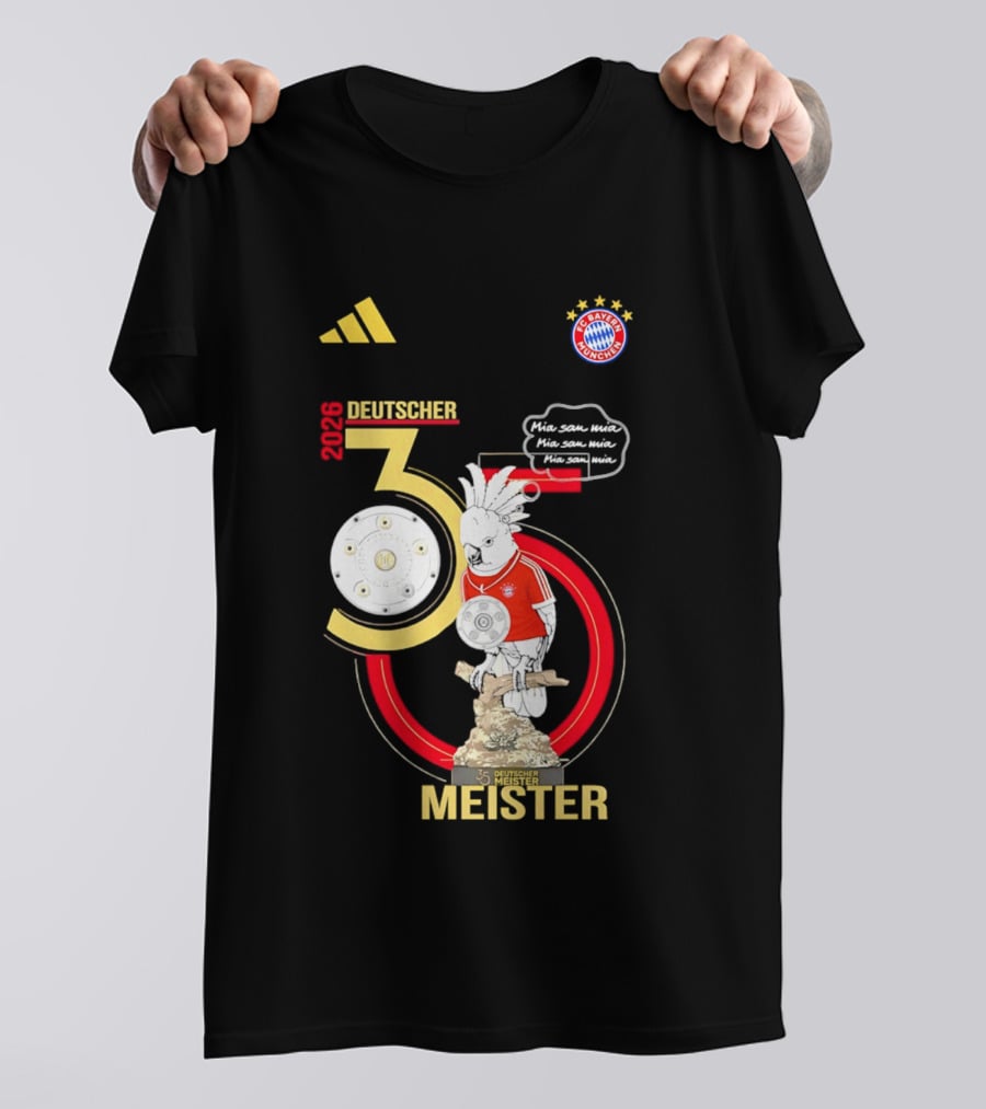 FC Bayern Munich Deutscher Meister 35 Bundes Liga Trophy 2026 T-Shirt