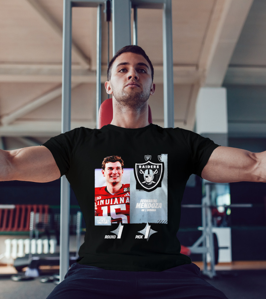 Fernando Mendoza QB Indiana Las Vegas Raiders NFL Draft 2026 Round 1 Pick 1 T-Shirt