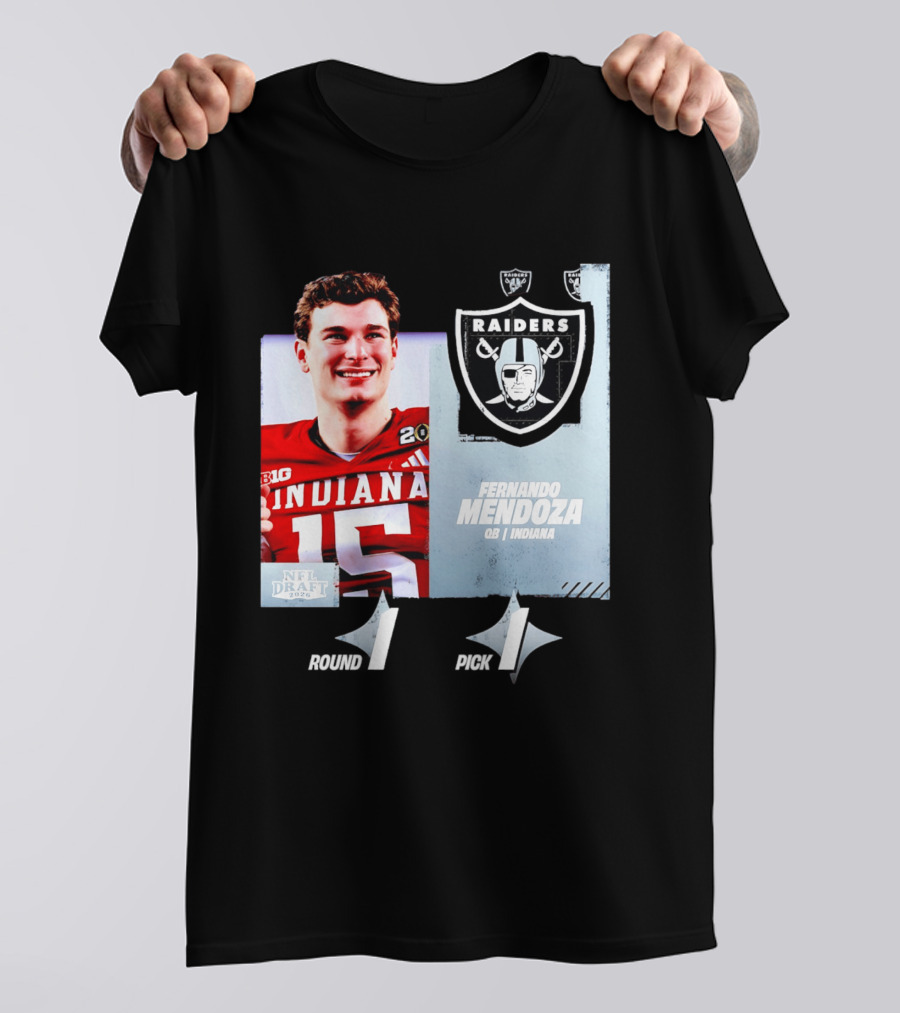 Fernando Mendoza QB Indiana Las Vegas Raiders NFL Draft 2026 Round 1 Pick 1 T-Shirt
