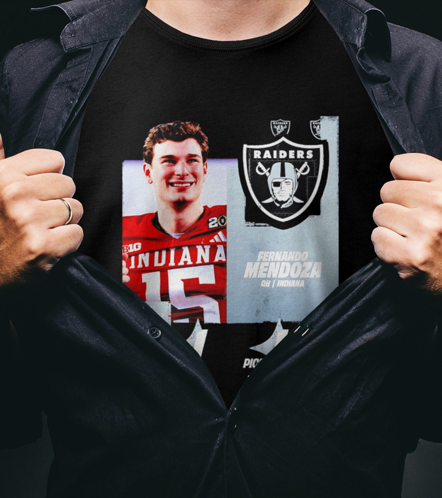 Fernando Mendoza QB Indiana Las Vegas Raiders NFL Draft 2026 Round 1 Pick 1 T-Shirt