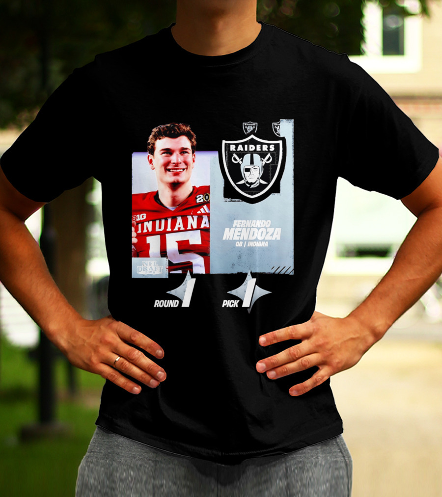 Fernando Mendoza QB Indiana Las Vegas Raiders NFL Draft 2026 Round 1 Pick 1 T-Shirt
