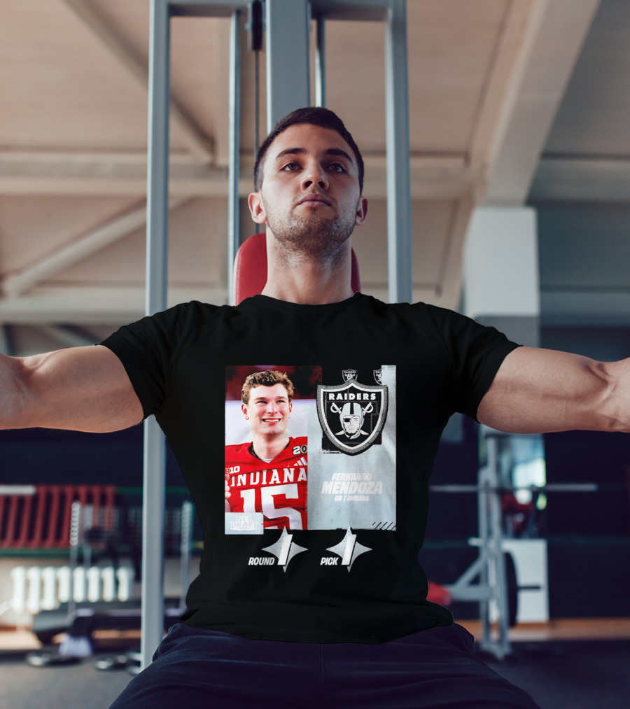 Fernando Mendoza QB Indiana Las Vegas Raiders Round 1 Pick 1 NFL Draft 2026 T-Shirt
