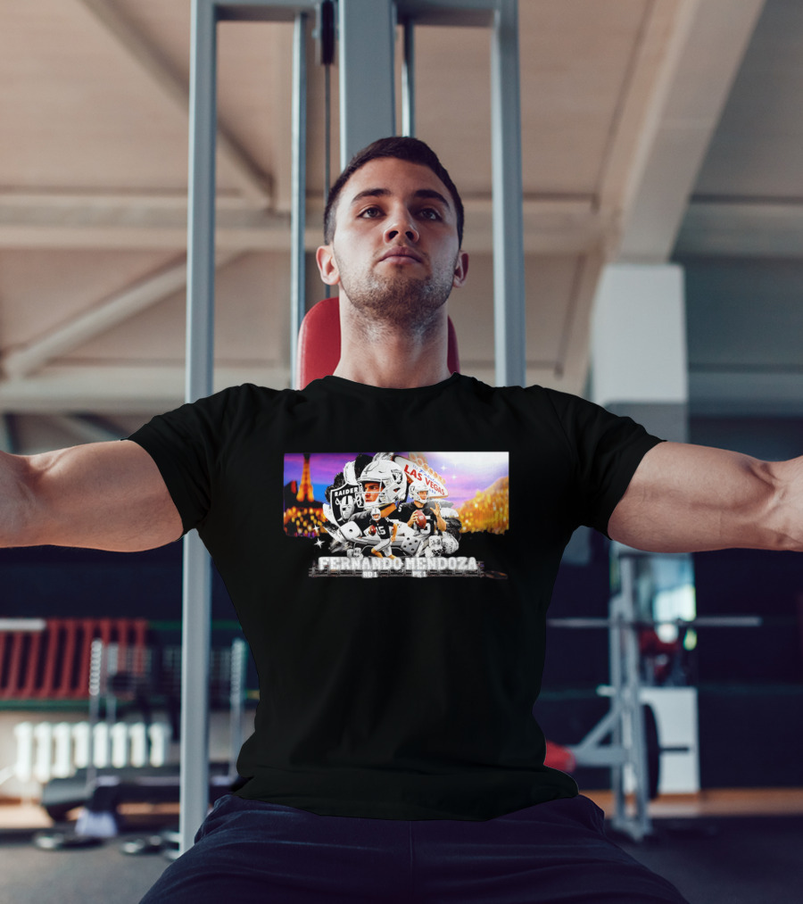 Fernando Mendoza Raiders Las Vegas Lights Casino Dice Football Draft T-Shirt