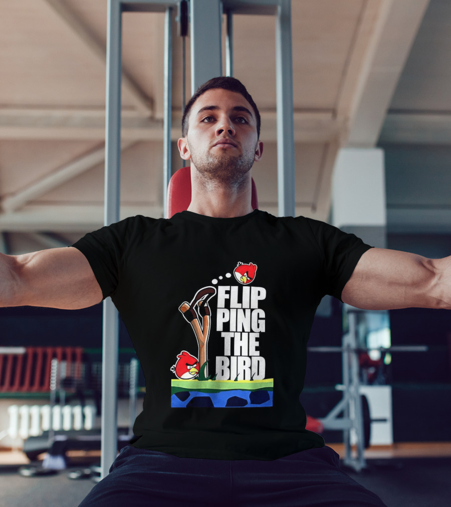 Flipping The Bird Angry Slingshot Birds T-Shirt
