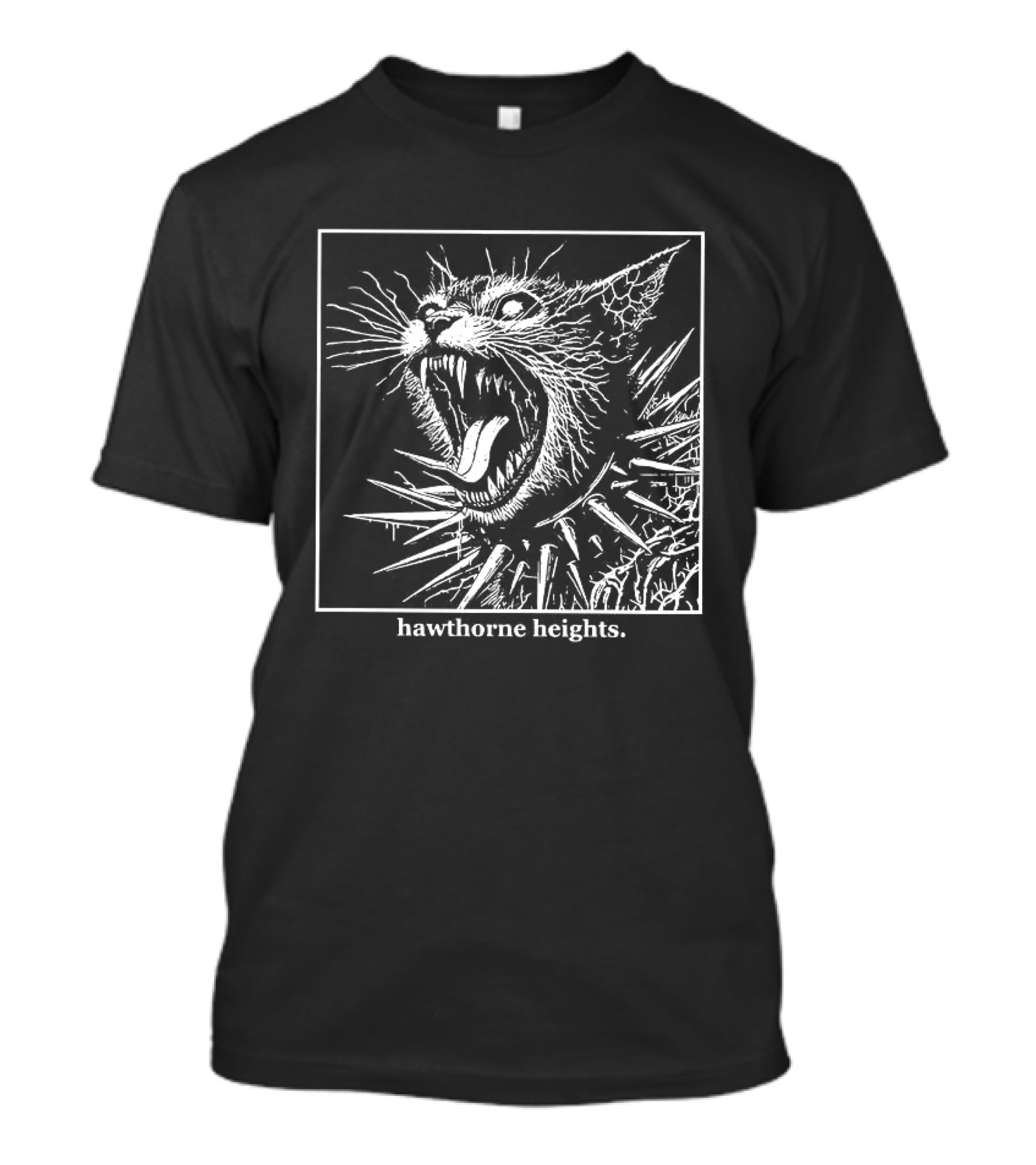 Hawthorne Heights Goth Cat Feline Roar Spikes T-Shirt