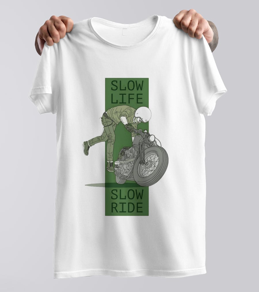 Biker Slow Life Slow Ride Motorcycle Adventure T-Shirt