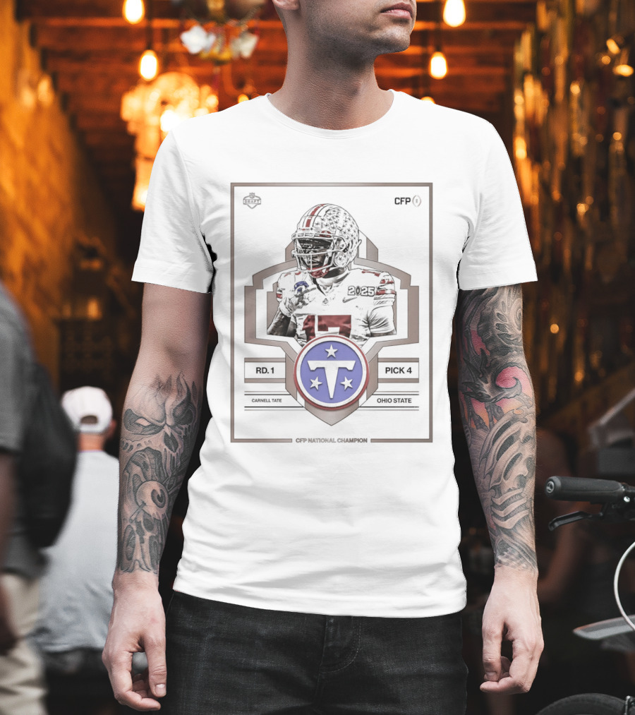 Carnell Tate 2026 Round 1 Pick 4 Tennessee Titans T-Shirt