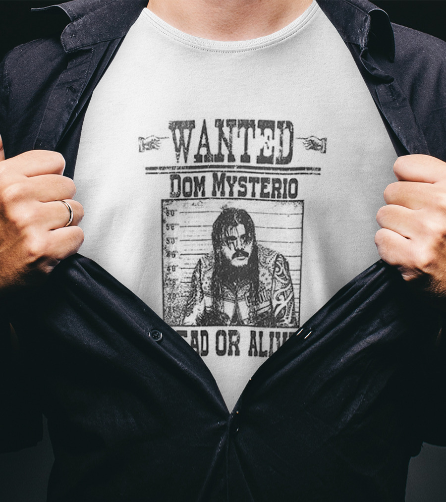 Wanted Dominik Mysterio Dead Or Alive Ripple Junction Tan T-Shirt