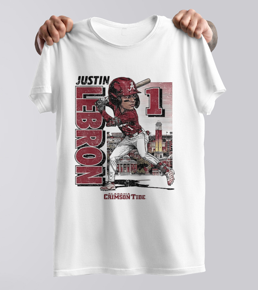 Justin Lebron Alabama Crimson Tide Swing Caricature 1 T-Shirt