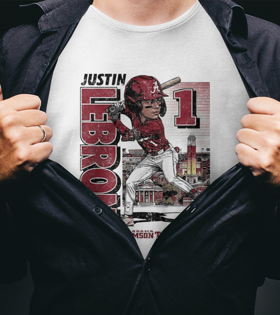 Justin Lebron Alabama Crimson Tide Swing Caricature 1 T-Shirt