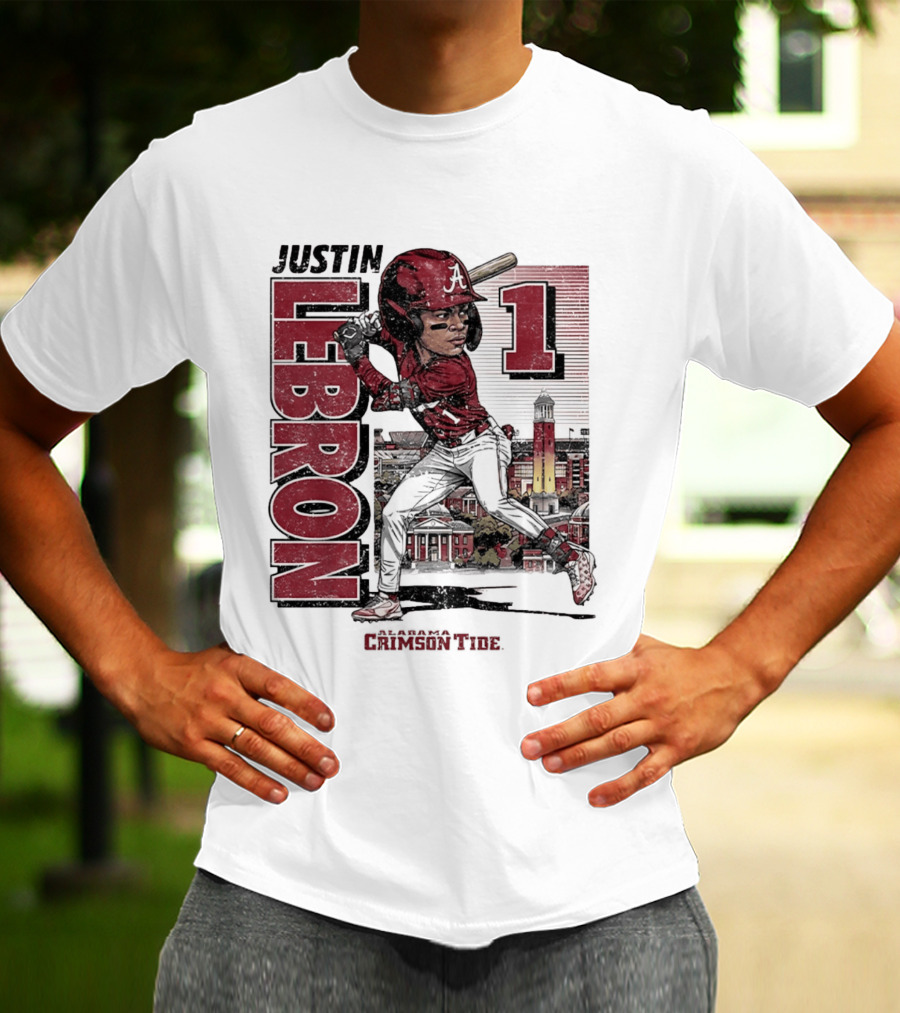Justin Lebron Alabama Crimson Tide Swing Caricature 1 T-Shirt