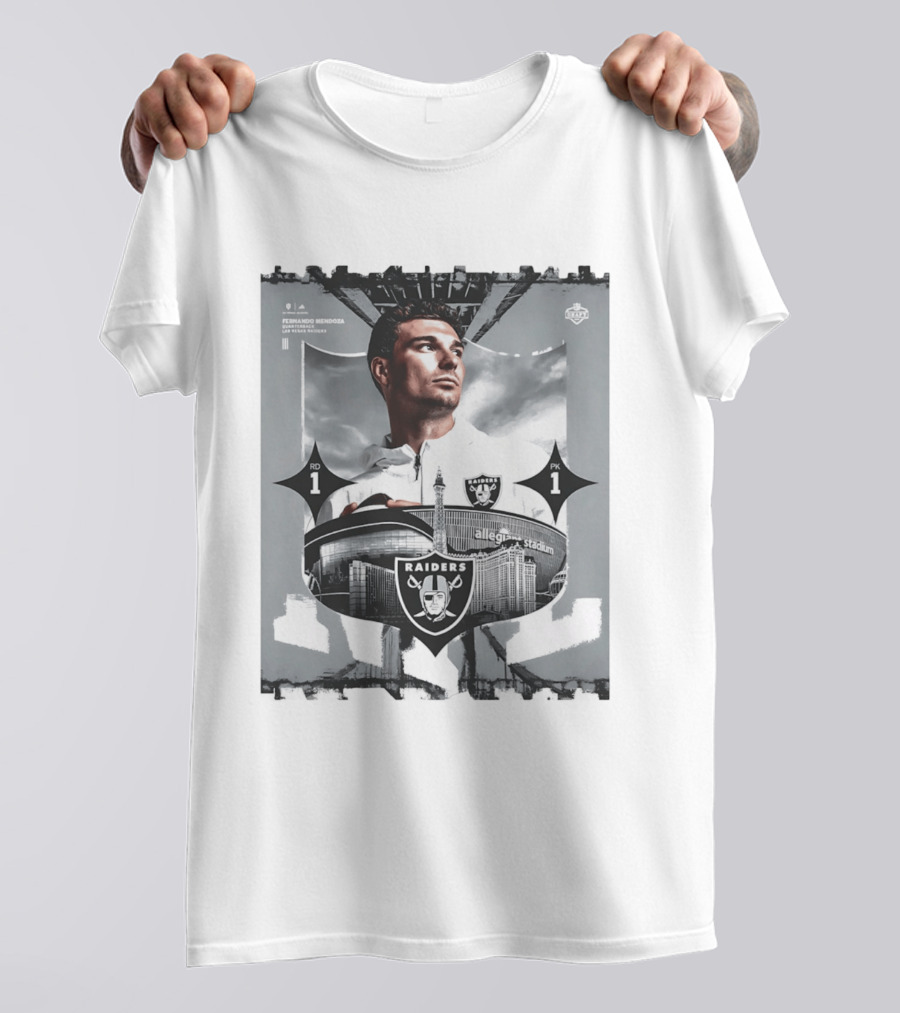 Las Vegas Raiders Quarterback Fernando Mendoza Allegiant Stadium 2026 T-Shirt