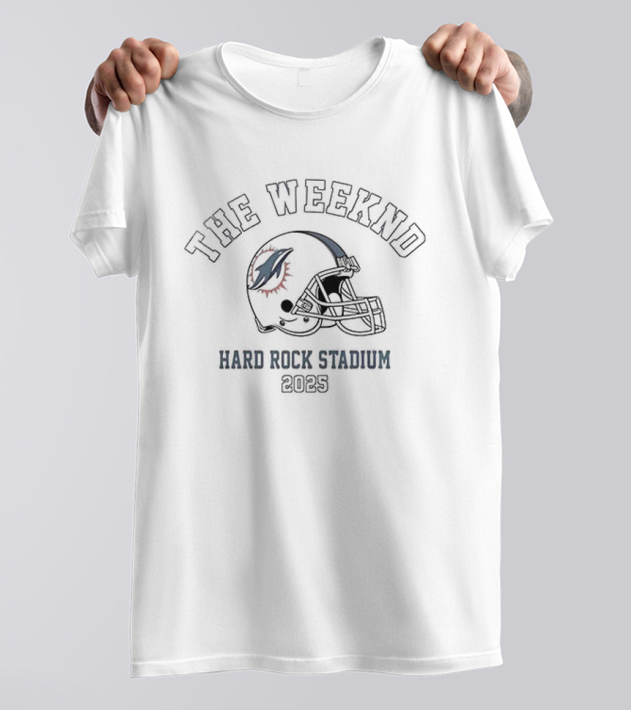 The Weeknd Miami Dolphins Hard Rock Stadium 2023 Helmet T-Shirt