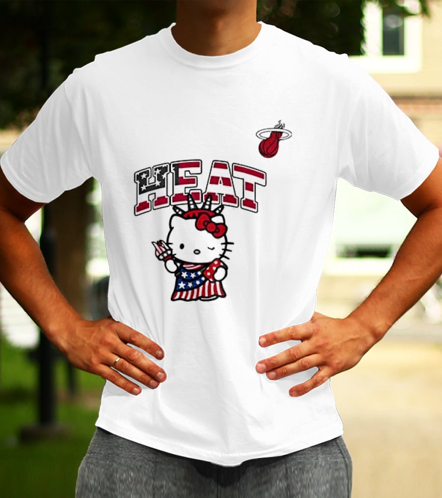 Hello Kitty Miami Heat Independence Day Celebration 1776 T-Shirt