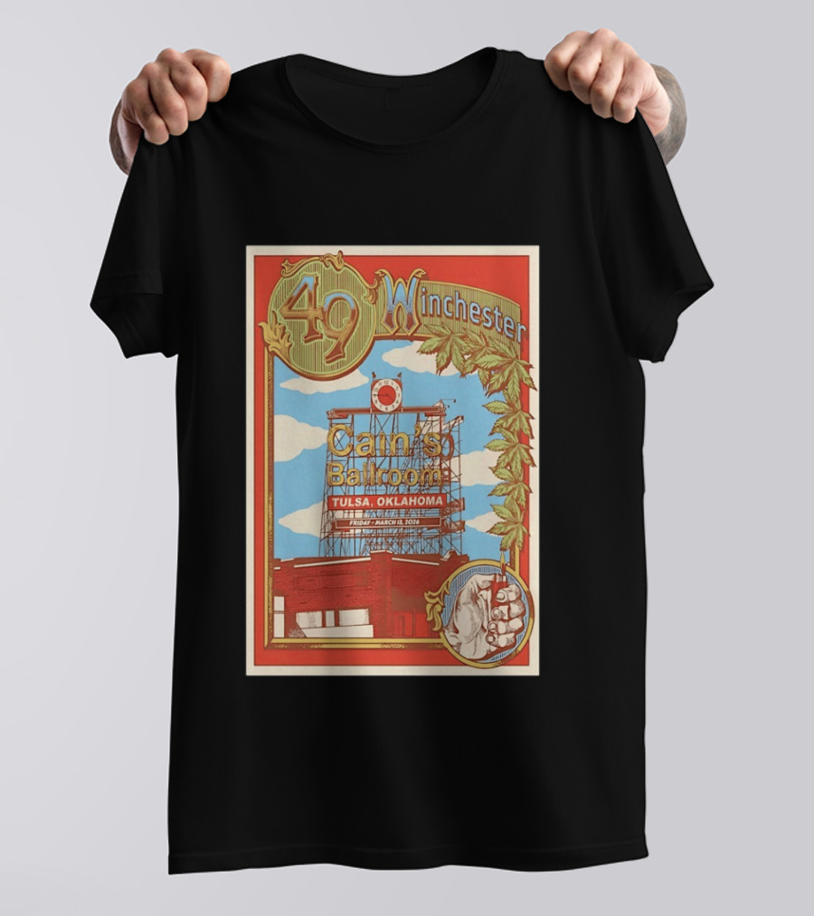 49 Winchester Cain's Ballroom Tulsa Oklahoma March 13 2026 T-Shirt