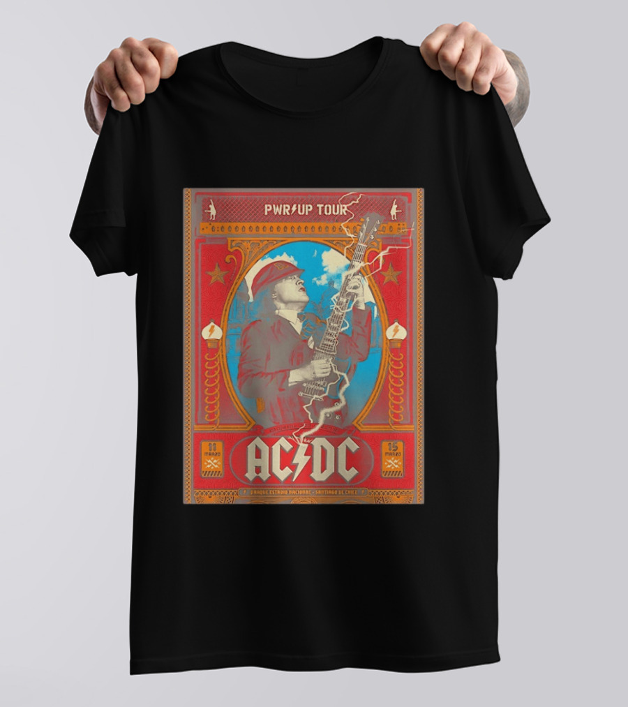 PWR Up Tour ACDC Parque Estadio Nacional Santiago De Chile Marzo 2020 T-Shirt