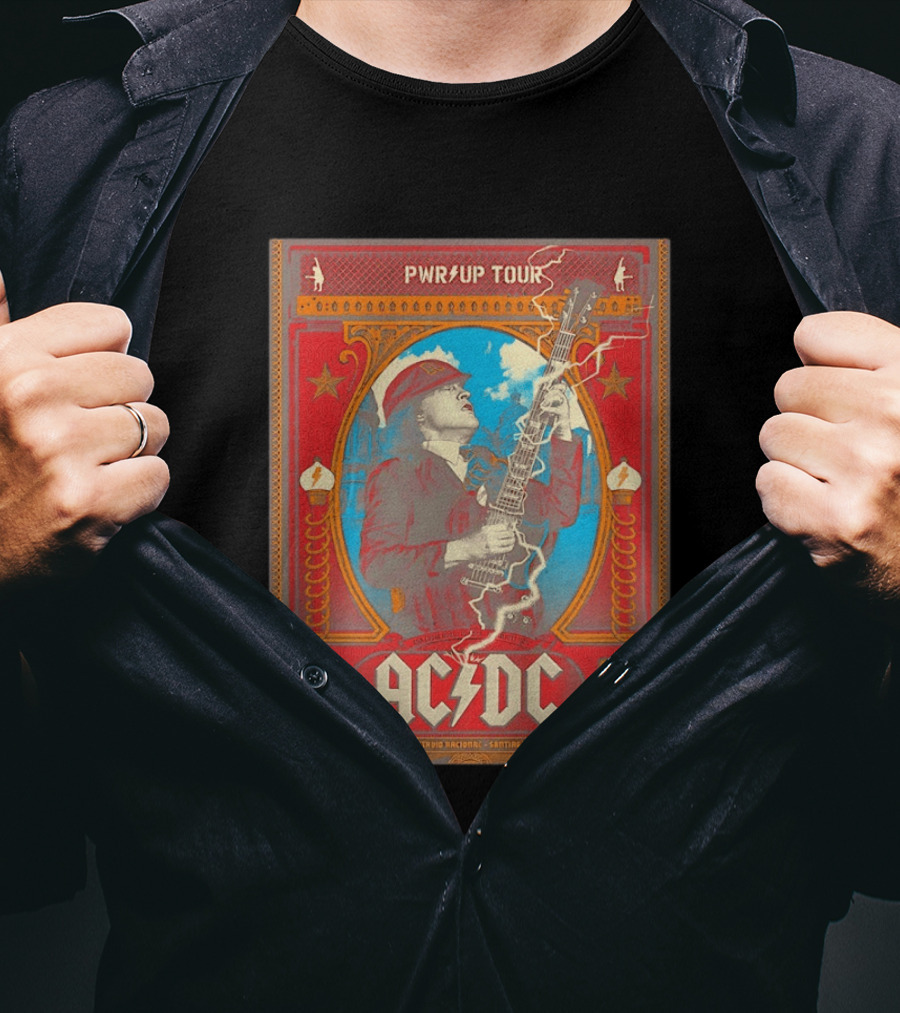 PWR Up Tour ACDC Parque Estadio Nacional Santiago De Chile Marzo 2020 T-Shirt