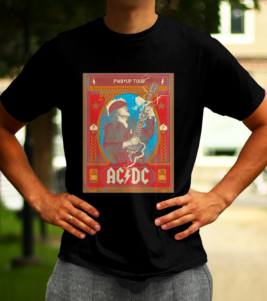 PWR Up Tour ACDC Parque Estadio Nacional Santiago De Chile Marzo 2020 T-Shirt