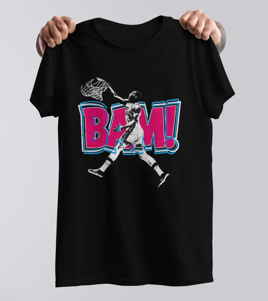 Bam Miami Heat Basketball Player Action Comic T-Shirt