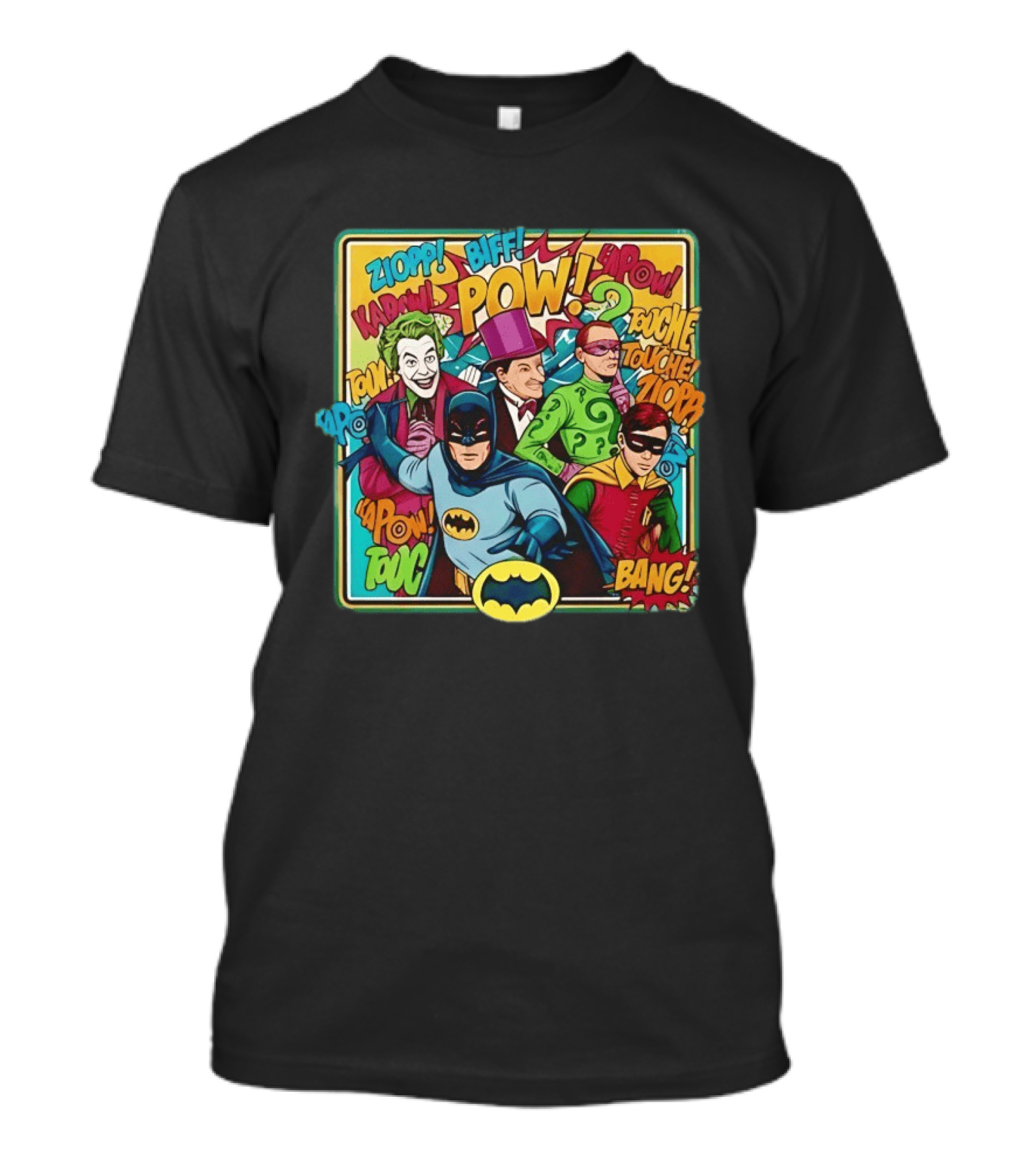 Batman Holy 50 Years POW BANG Joker Riddler Robin Comic T-Shirt