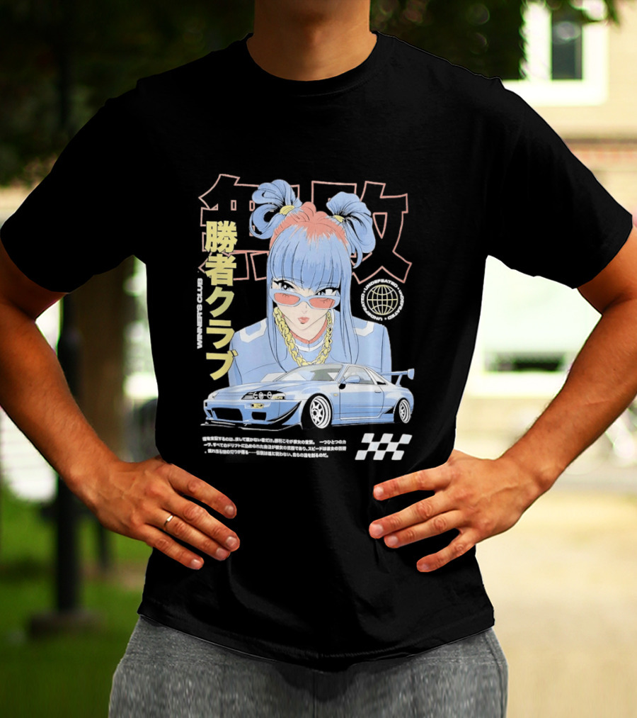 Piko Chan Nissan Skyline GT R Racing Club Anime Style Undefeated Winners T-Shirt
