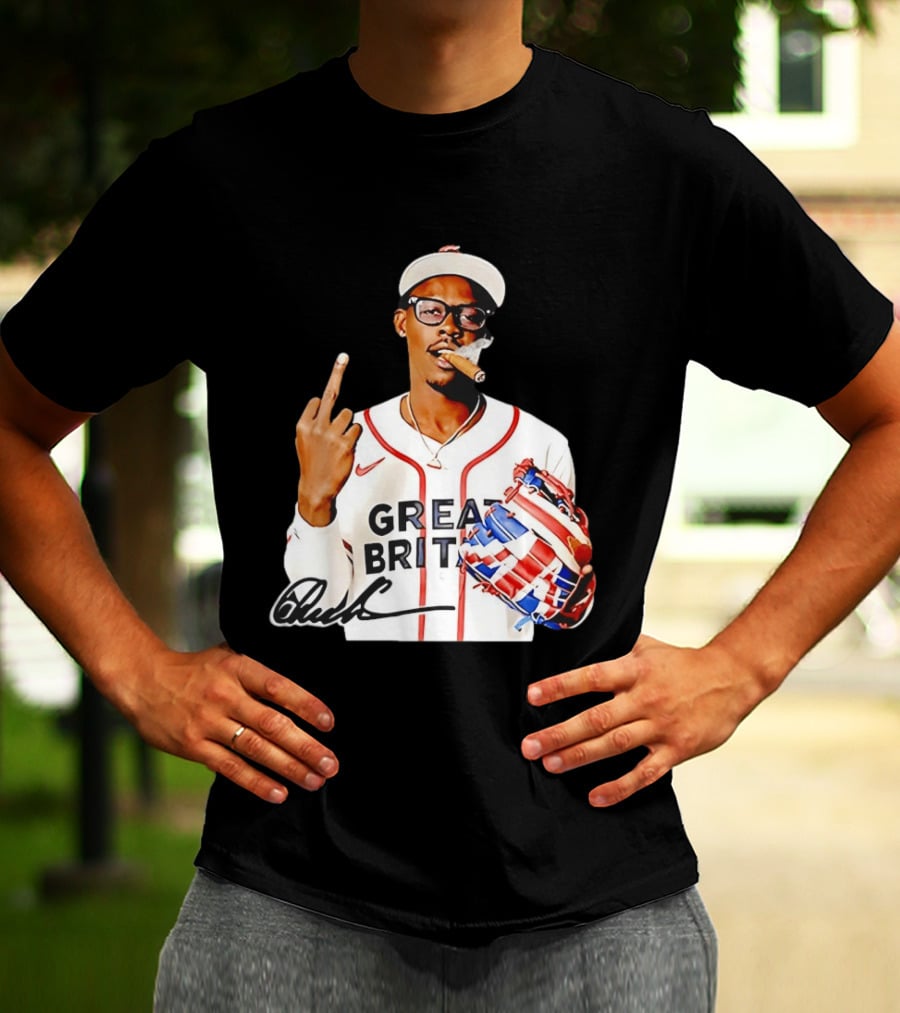 Jazz Chisholm Jr Great Britain Jersey Smoking Middle Finger Signature T-Shirt