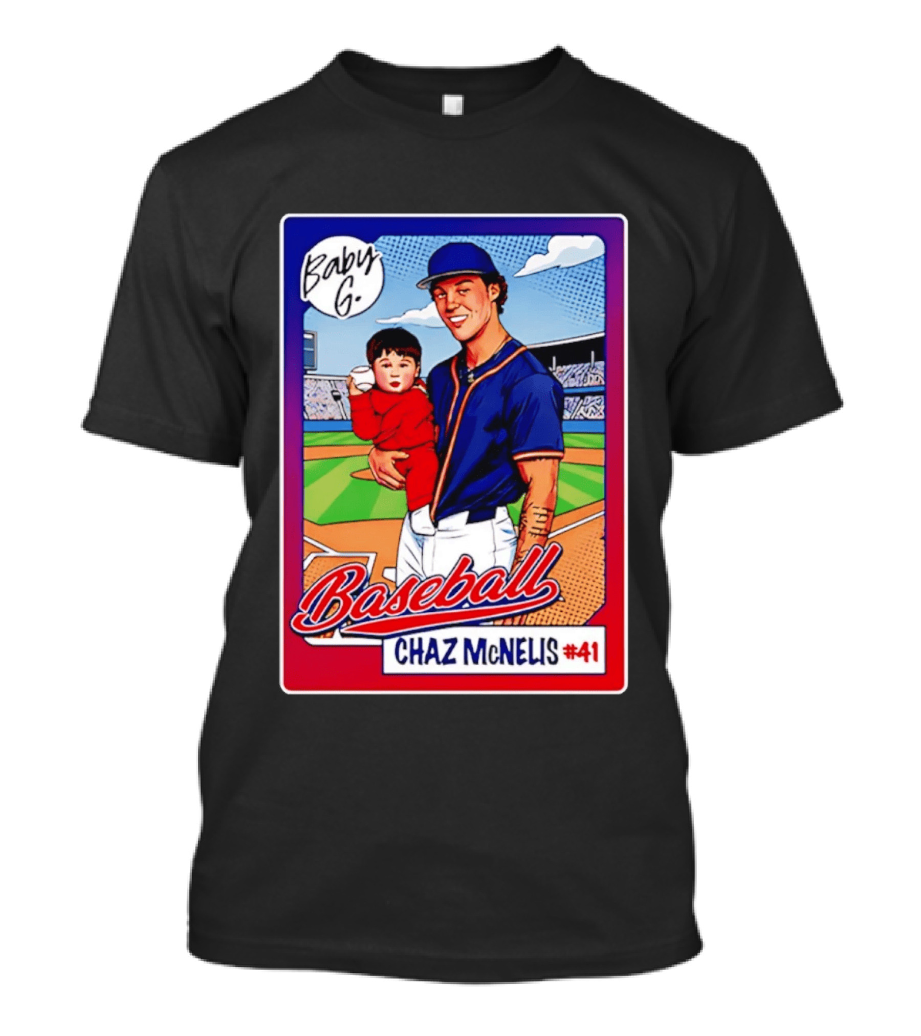Baby G Chaz McNelis #41 Arizona Baseball NCAA Caricature T-Shirt