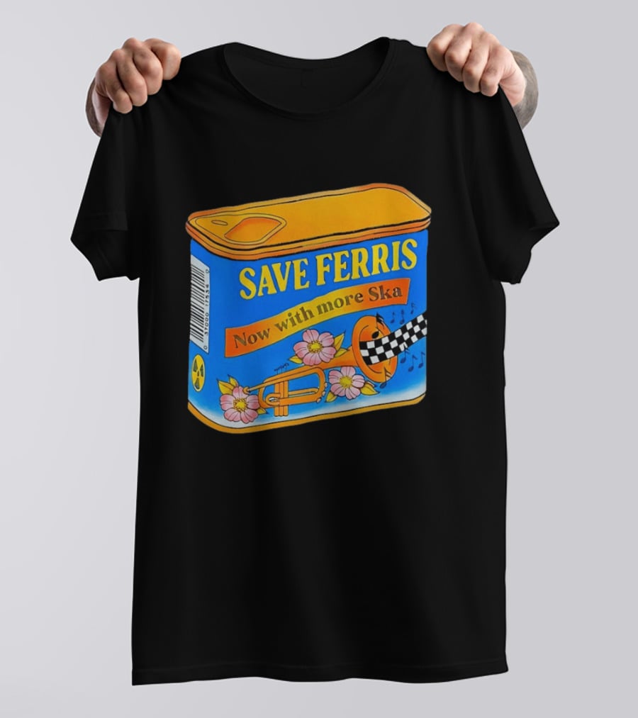 Save Ferris Now With More Ska Trombone Flowers Checkered Banner T-Shirt